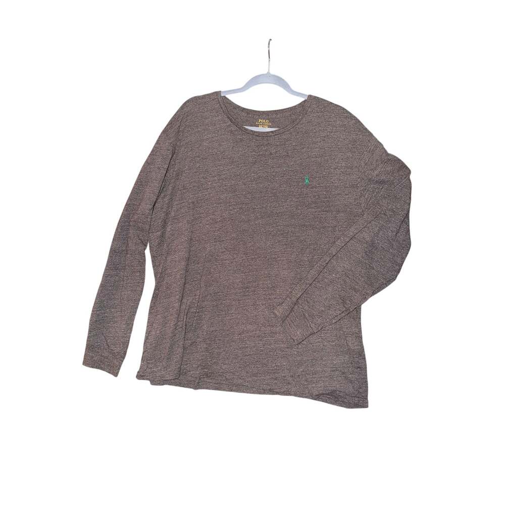 Polo Ralph Lauren heather brown long sleeve 100% cotton soft shirt XXL preppy